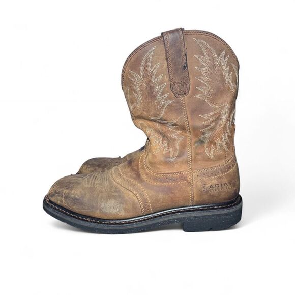 Ariat Work Men’s Steel Toe Boots Sz 9D Brown Leather EH ASTM F2413-17 main image 6